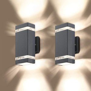 LMP LED Square Up and Down Outdoor Wall Lights - Set of 2 NEW